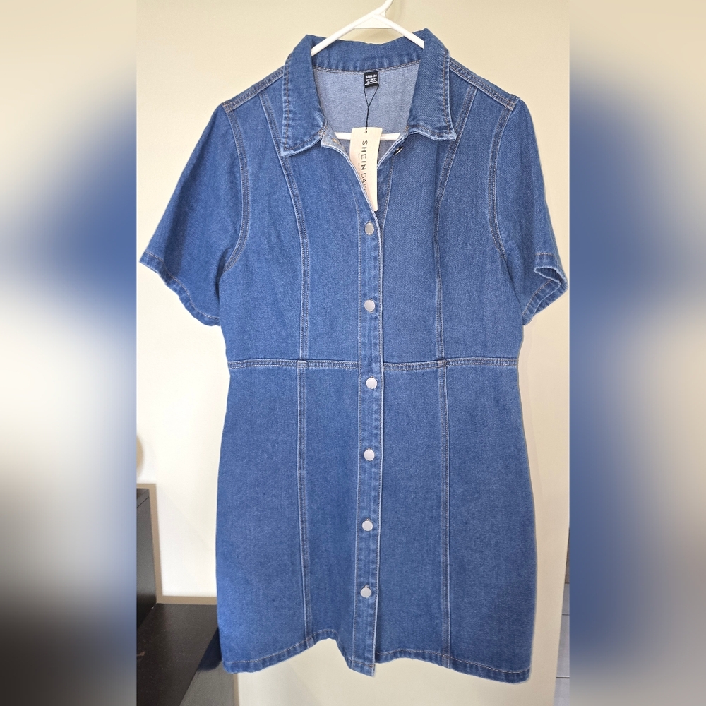 SHEIN Blue Denim Dress